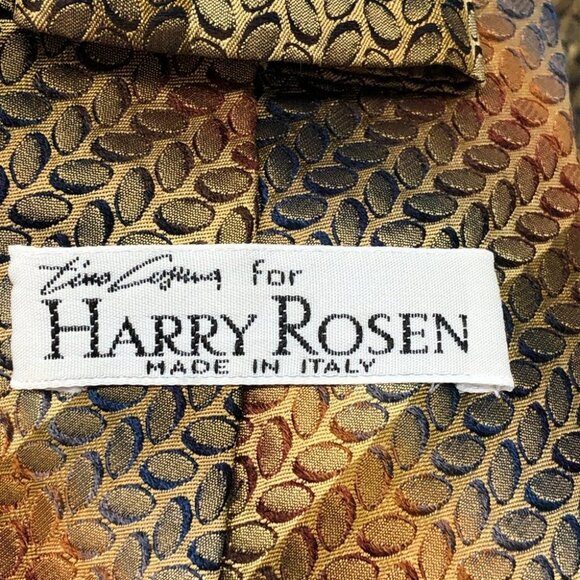 Tino Cosma for Harry Rosen Brown and tan patterned Wide Tie - Picture 5 of 9